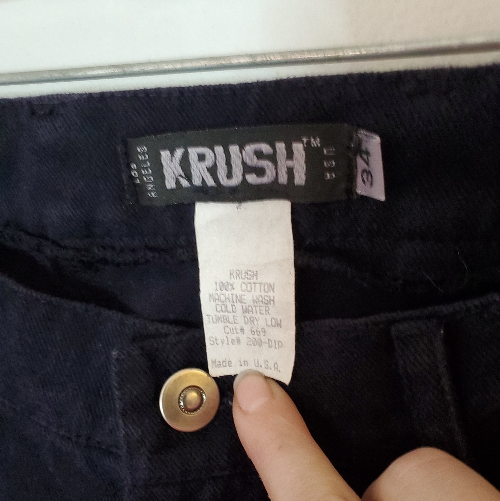 NWOT KRUSH Tie Dye Wide Leg Dark Jeans 34 RARE - Picture 2 of 6